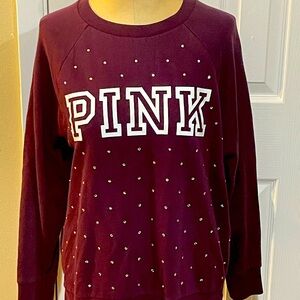 Victoria’s Secret True maroon rhinestone embellished size small pullover